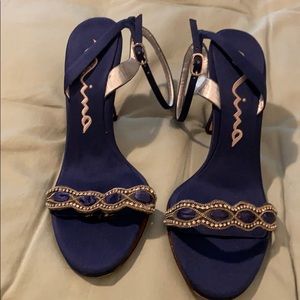 Blue dress shoe